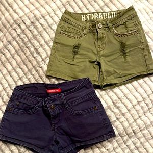 Juniors Size 0 Hydraulic and Union Bay shorts